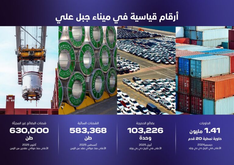 ميناء-جبل-علي-يسجل-رقما-قياسيا-في-الشحنات-السائبة-بـ-630-ألف-طن-خلال-أكتوبر
