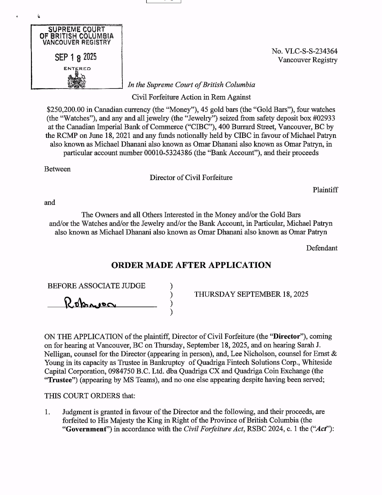 مقاطعة-كندية-تفوز-بمصادرة-أموال-وذهب-أحد-مؤسسي-quadrigacx-بقيمة-مليون-دولار-أمريكي-عبر-الحكم-الافتراضي