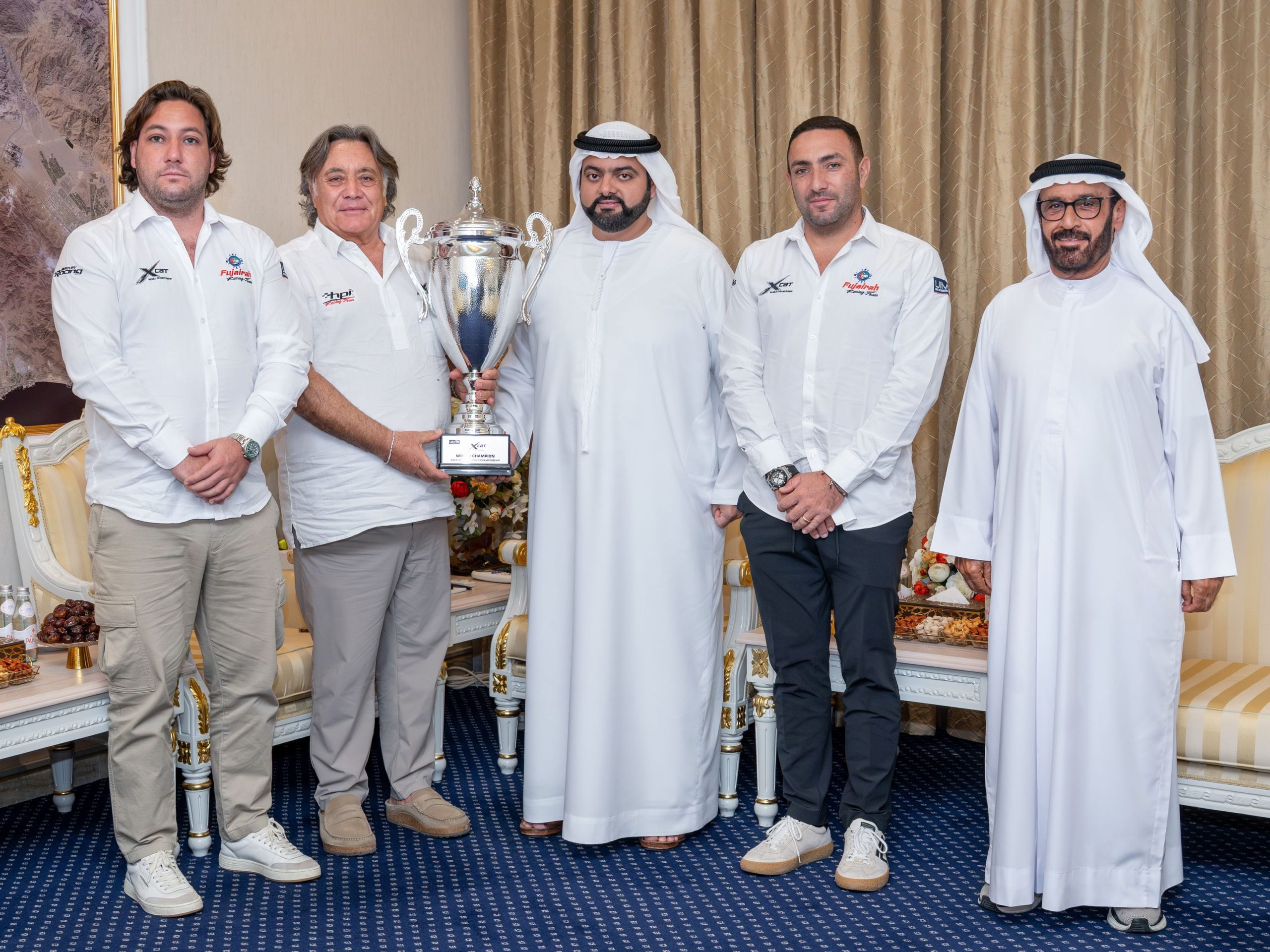 محمد-الشرقي-يستقبل-فريق-الفجيرة-للزوارق-السريعة-لفوزه-ببطولة-العالم-لسباقات-الإكس-كات-2024