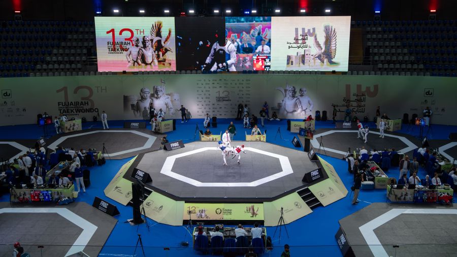 بطولة-الفجيرة-الدولية-للتايكواندو-تواصل-فعالياتها-وسط-منافسات-حامية