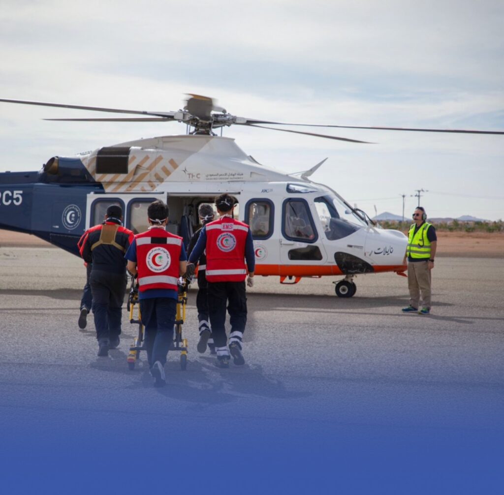 "الإسعاف الجوي" ينقل أول حالة جلطة قلبية لمدينة الملك فهد بالرياض