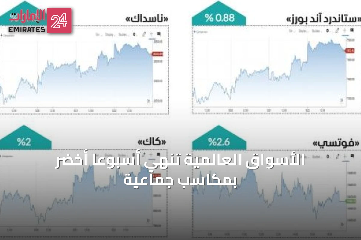 الأسواق العالمية تنهي أسبوعاً أخضر بمكاسب جماعية