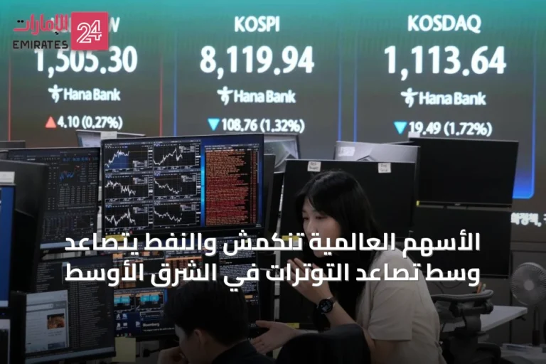 الأسهم العالمية تنكمش والنفط يتصاعد وسط تصاعد التوترات في الشرق الأوسط