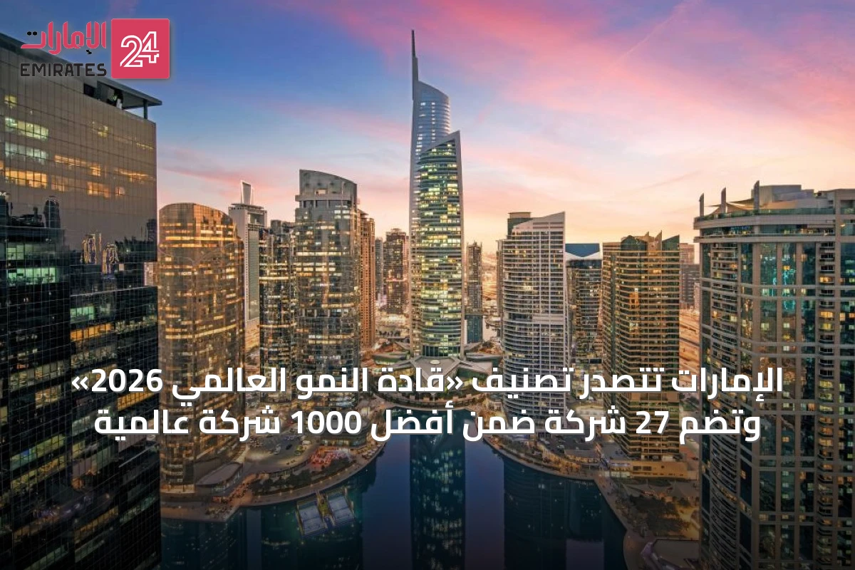 الإمارات تتصدر تصنيف «قادة النمو العالمي 2026» وتضم 27 شركة ضمن أفضل 1000 شركة عالمية