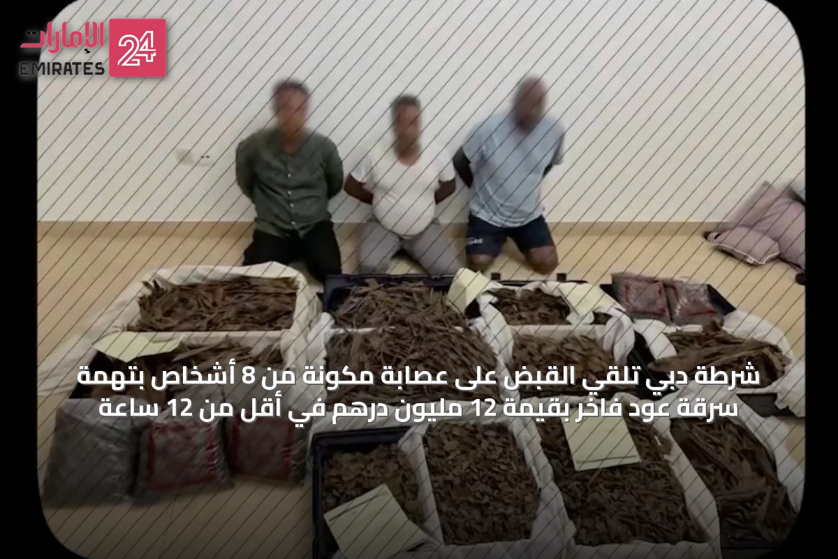 شرطة دبي تلقي القبض على عصابة مكونة من 8 أشخاص بتهمة سرقة عود فاخر بقيمة 12 مليون درهم في أقل من 12 ساعة