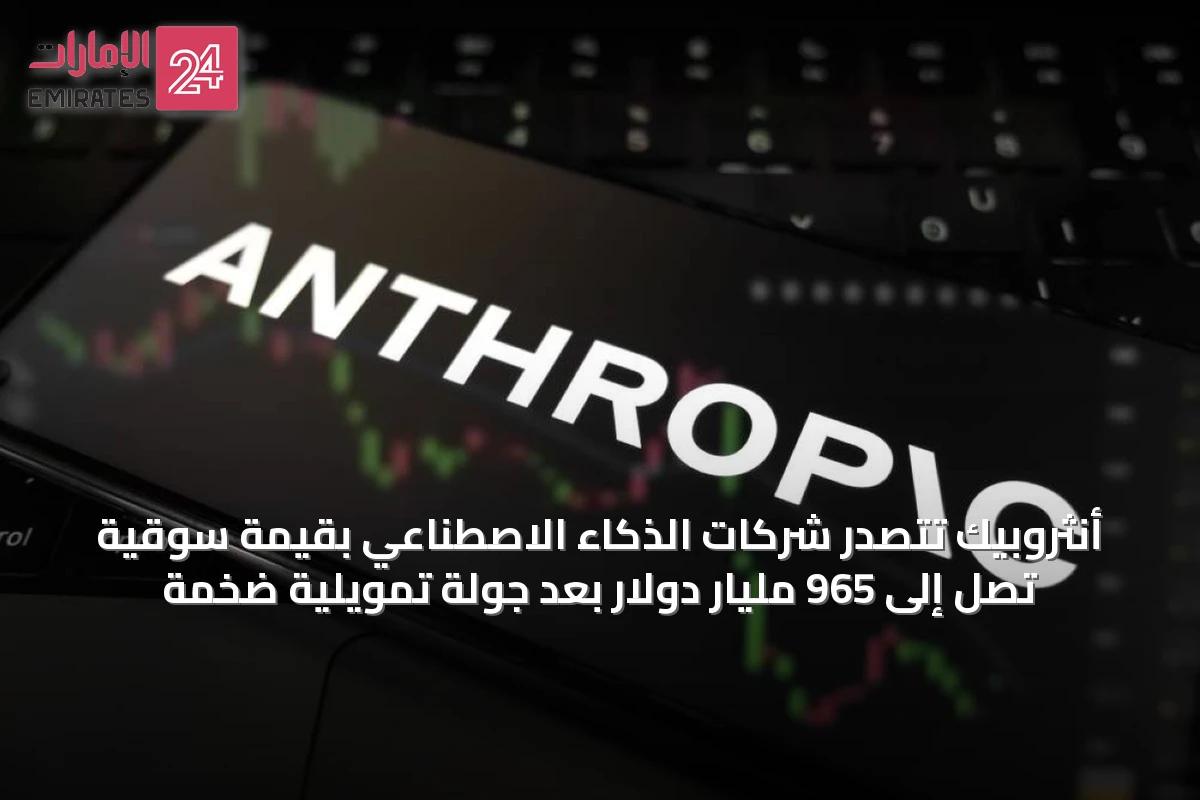 أنثروبيك تتصدر شركات الذكاء الاصطناعي بقيمة سوقية تصل إلى 965 مليار دولار بعد جولة تمويلية ضخمة