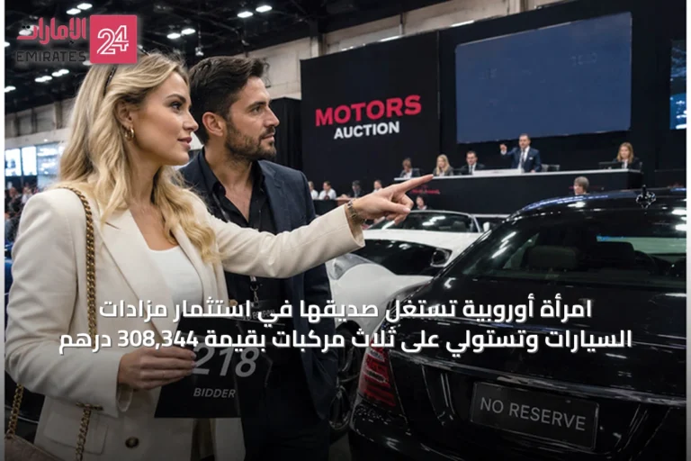 امرأة أوروبية تستغل صديقها في استثمار مزادات السيارات وتستولي على ثلاث مركبات بقيمة 308,344 درهم