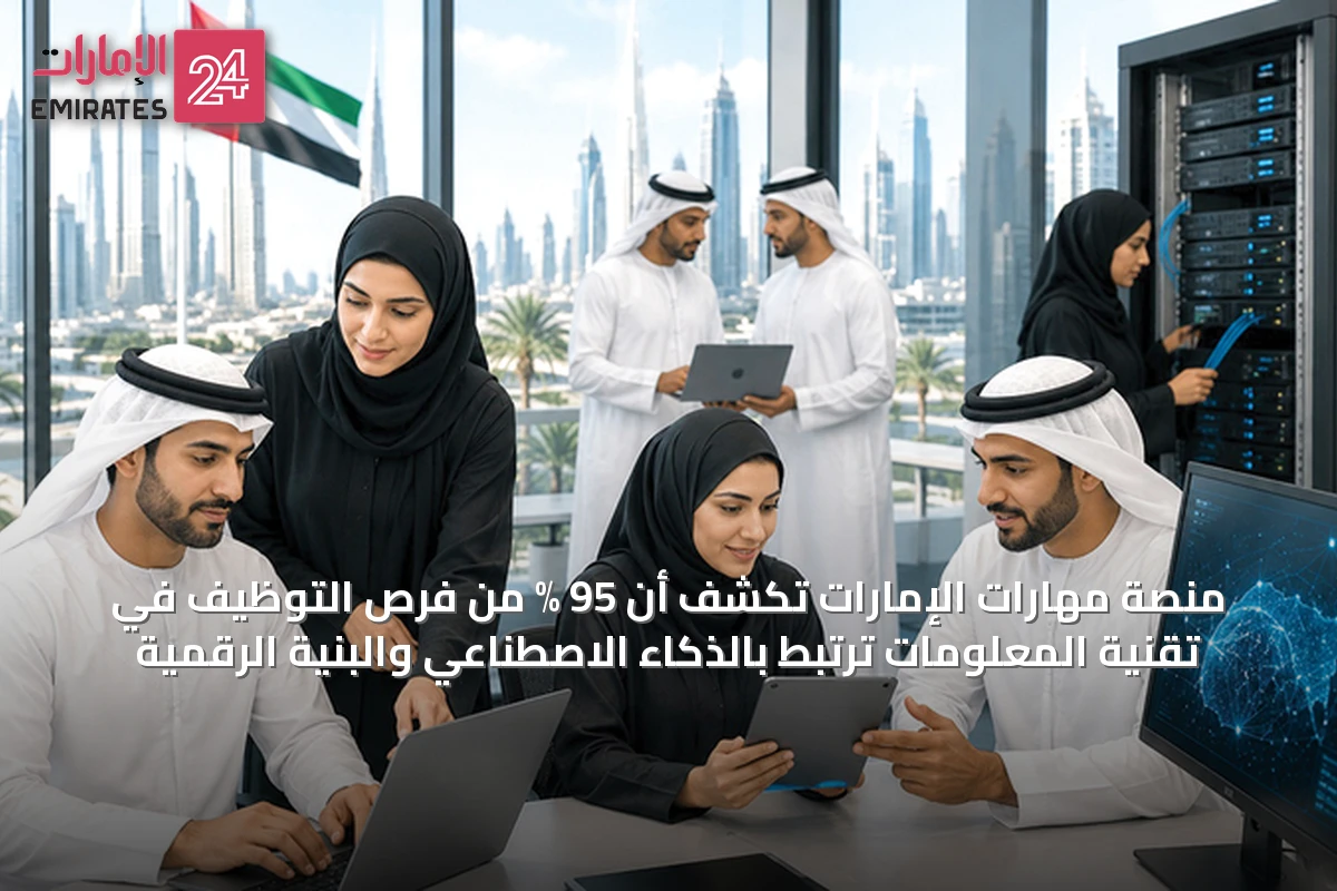 منصة مهارات الإمارات تكشف أن 95 % من فرص التوظيف في تقنية المعلومات ترتبط بالذكاء الاصطناعي والبنية الرقمية