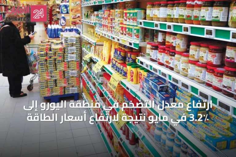 ارتفاع معدل التضخم في منطقة اليورو إلى 3.2٪ في مايو نتيجة لارتفاع أسعار الطاقة