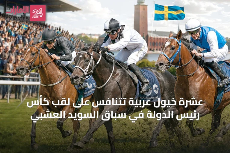 عشرة خيول عربية تتنافس على لقب كأس رئيس الدولة في سباق السويد العشبي
