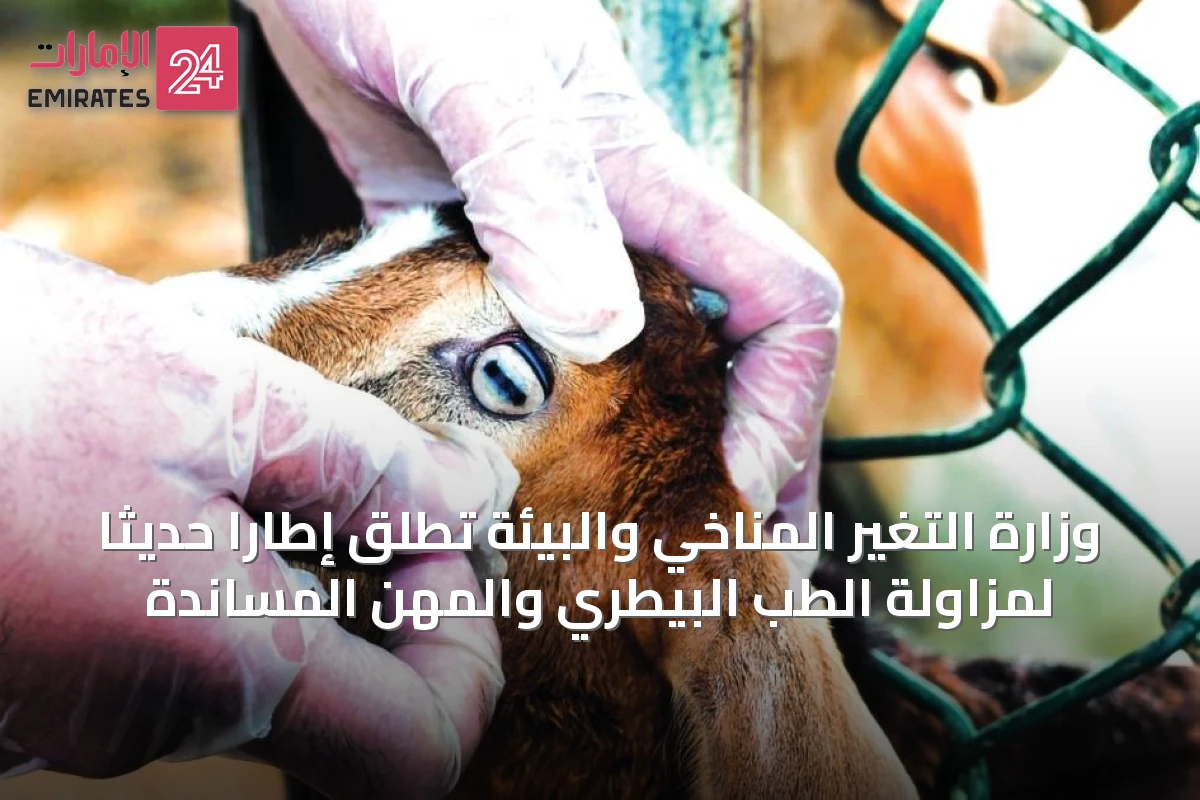 وزارة التغير المناخي والبيئة تُطلق إطاراً حديثاً لمزاولة الطب البيطري والمهن المساندة