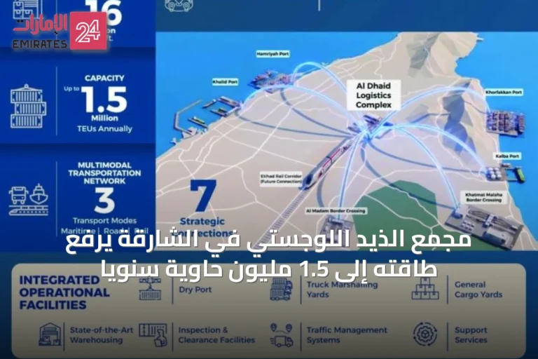 مجمع الذيد اللوجستي في الشارقة يرفع طاقته إلى 1.5 مليون حاوية سنوياً