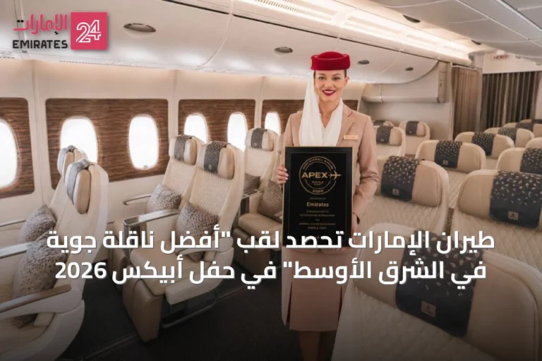 طيران الإمارات تحصد لقب "أفضل ناقلة جوية في الشرق الأوسط" في حفل أبيكس 2026