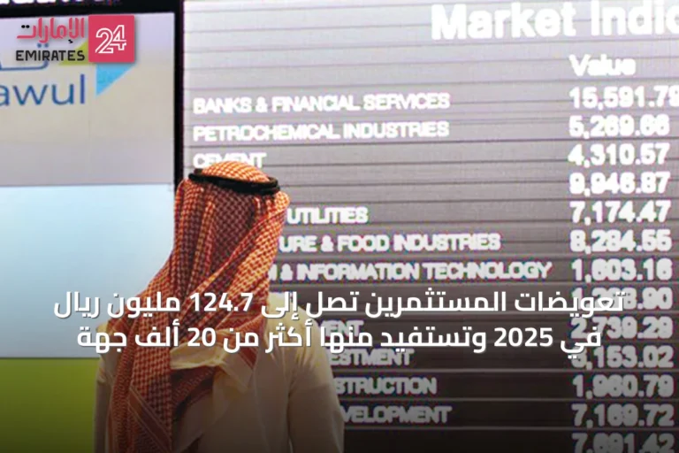 تعويضات المستثمرين تصل إلى 124.7 مليون ريال في 2025 وتستفيد منها أكثر من 20 ألف جهة