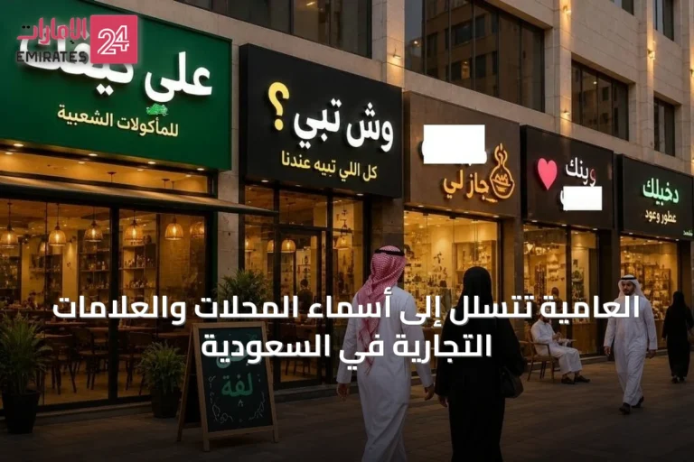 العامية تتسلل إلى أسماء المحلات والعلامات التجارية في السعودية