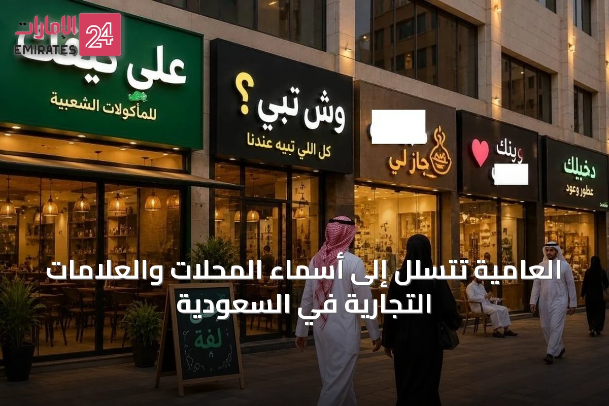 العامية تتسلل إلى أسماء المحلات والعلامات التجارية في السعودية