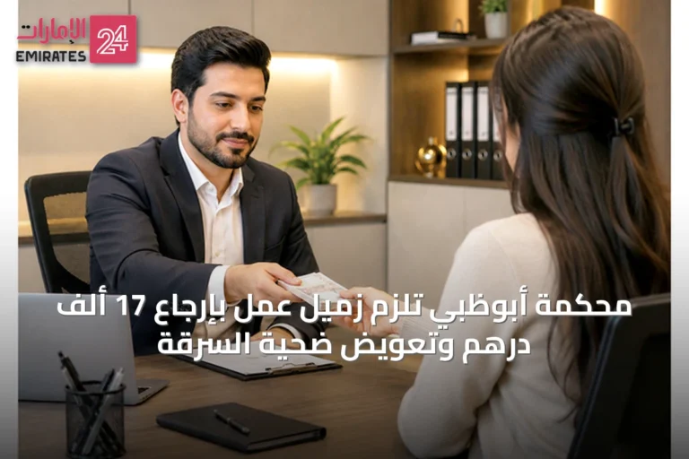 محكمة أبوظبي تلزم زميل عمل بإرجاع 17 ألف درهم وتعويض ضحية السرقة