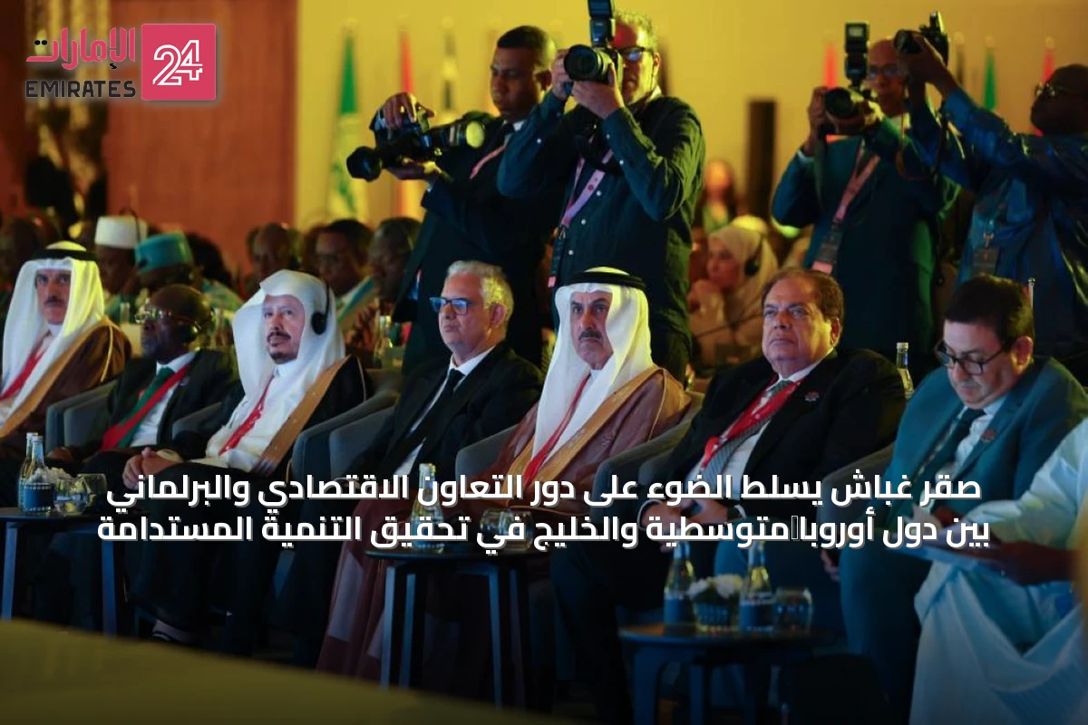 صقر غباش يسلّط الضوء على دور التعاون الاقتصادي والبرلماني بين دول أوروبا‑متوسطية والخليج في تحقيق التنمية المستدامة