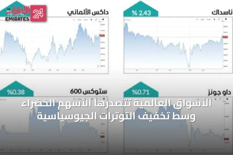 الأسواق العالمية تتصدرها الأسهم الخضراء وسط تخفيف التوترات الجيوسياسية