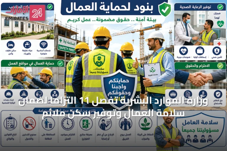 وزارة الموارد البشرية تُفصّل 11 التزامًا لضمان سلامة العمال وتوفير سكن ملائم