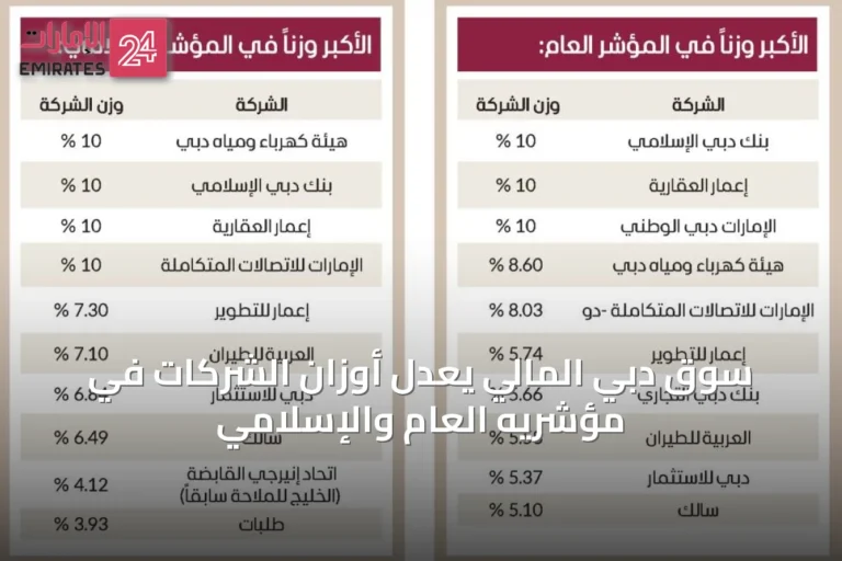 سوق دبي المالي يعدل أوزان الشركات في مؤشريه العام والإسلامي