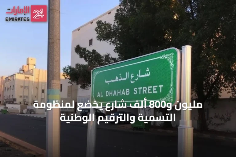 مليون و800 ألف شارع يخضع لمنظومة التسمية والترقيم الوطنية