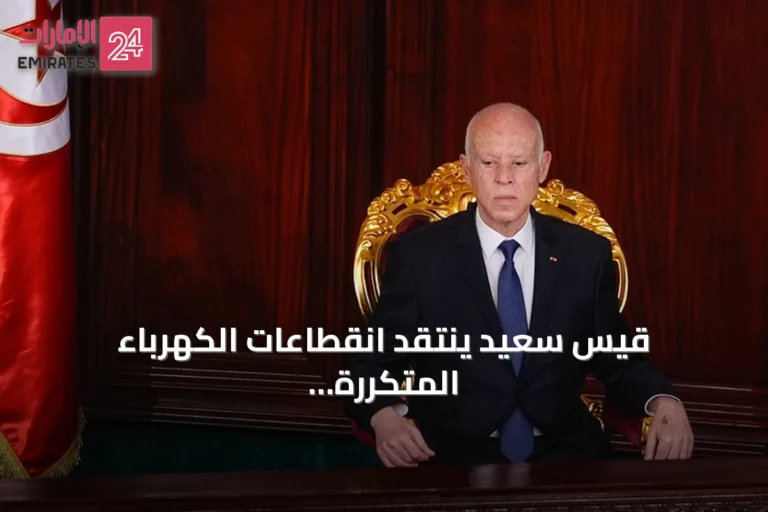 قيس سعيد ينتقد انقطاعات الكهرباء المتكررة ويحذر من إهمال المسؤوليات