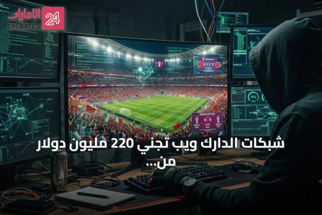 شبكات الدارك ويب تجني 220 مليون دولار من اختراق حسابات مشاهدي مونديال 2026