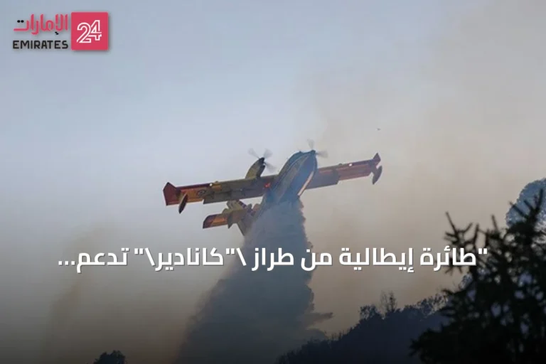 "طائرة إيطالية من طراز "كانادير" تدعم مكافحة حرائق الغابات في غرب تونس"