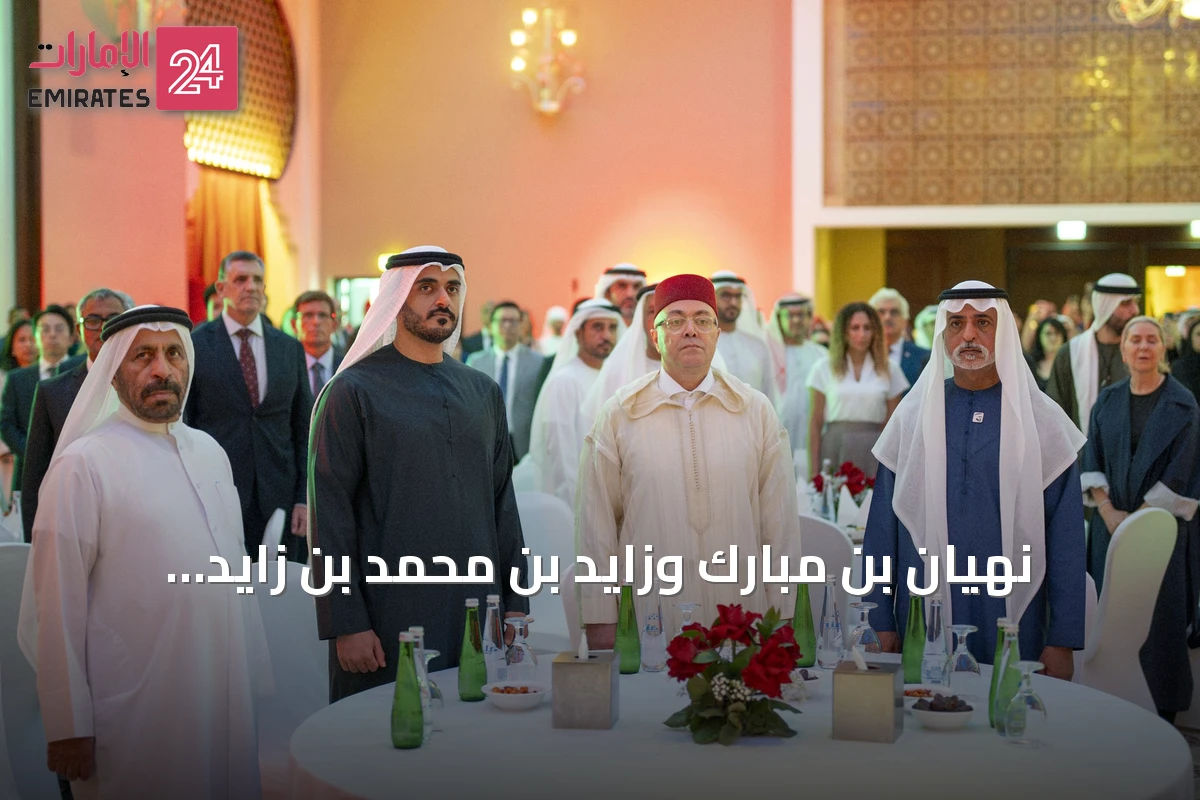 نهيان بن مبارك وزايد بن محمد بن زايد يشهدان حفل السفارة المغربية بعيد العرش
