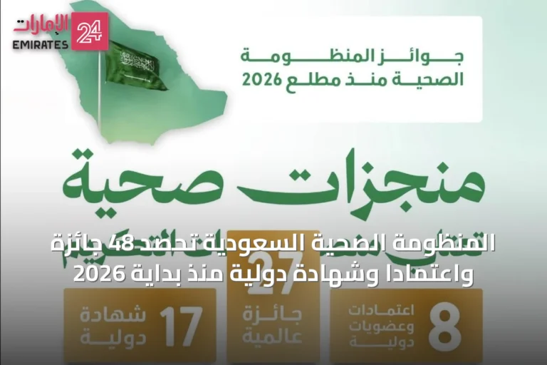 المنظومة الصحية السعودية تحصد 48 جائزة واعتمادًا وشهادة دولية منذ بداية 2026