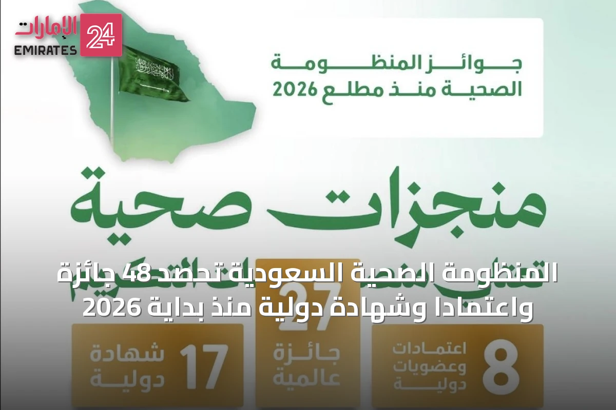 المنظومة الصحية السعودية تحصد 48 جائزة واعتمادًا وشهادة دولية منذ بداية 2026