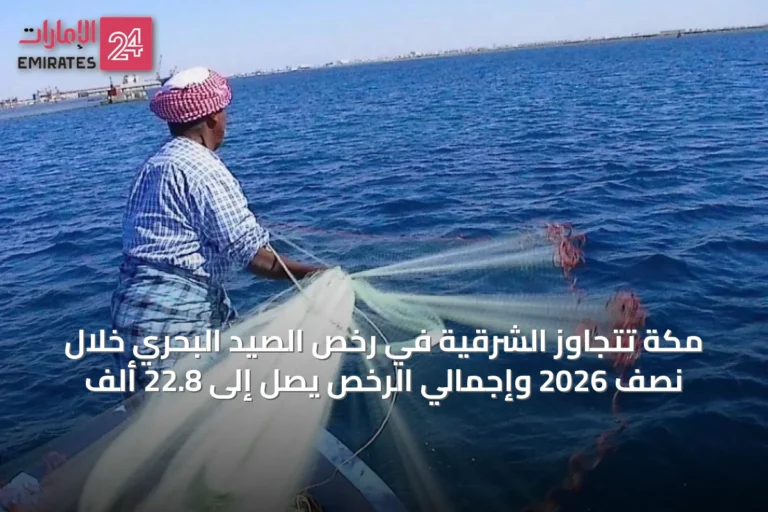 مكة تتجاوز الشرقية في رخص الصيد البحري خلال نصف 2026 وإجمالي الرخص يصل إلى 22.8 ألف