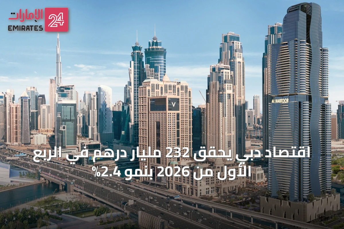 اقتصاد دبي يحقق 232 مليار درهم في الربع الأول من 2026 بنمو 2.4%
