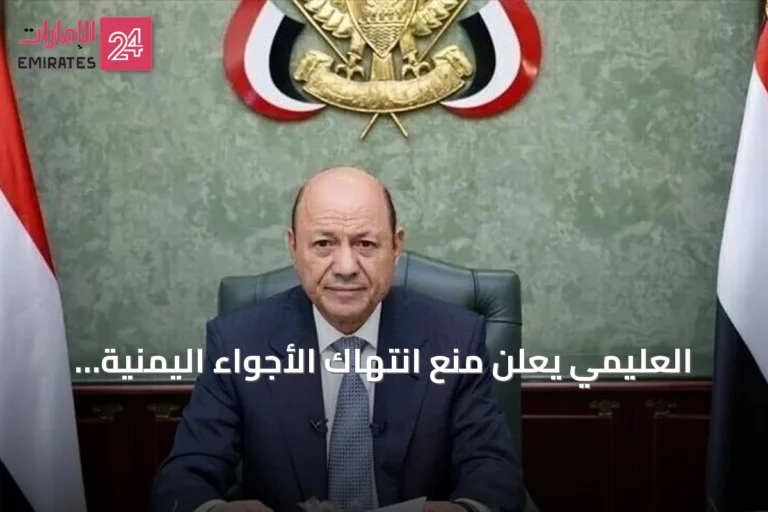 العليمي يعلن منع انتهاك الأجواء اليمنية وعدم السماح بفرض واقع جديد في مطار صنعاء