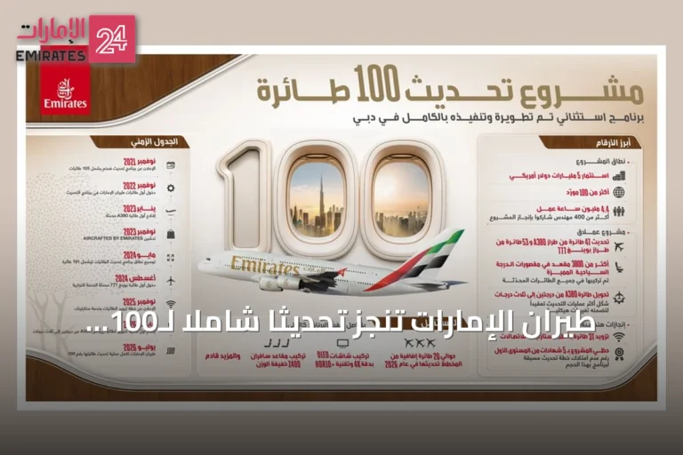 طيران الإمارات تنجز تحديثاً شاملاً لـ100 طائرة خلال أقل من أربع سنوات