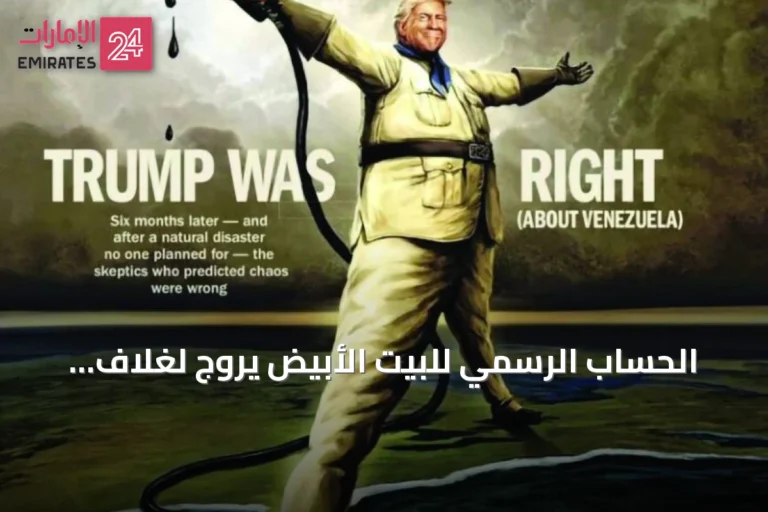 الحساب الرسمي للبيت الأبيض يروج لغلاف «نيوزويك» ويشيد بسياسات ترامب النفطية في فنزويلا
