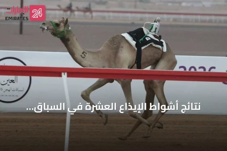 نتائج أشواط الإيذاع العشرة في السباق التمهيدي الثاني لمهرجان العين 2026 للهجن