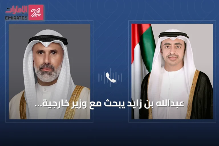 عبدالله بن زايد يبحث مع وزير خارجية الكويت تطورات المنطقة وإدانة الهجوم على ناقلة أدنوك