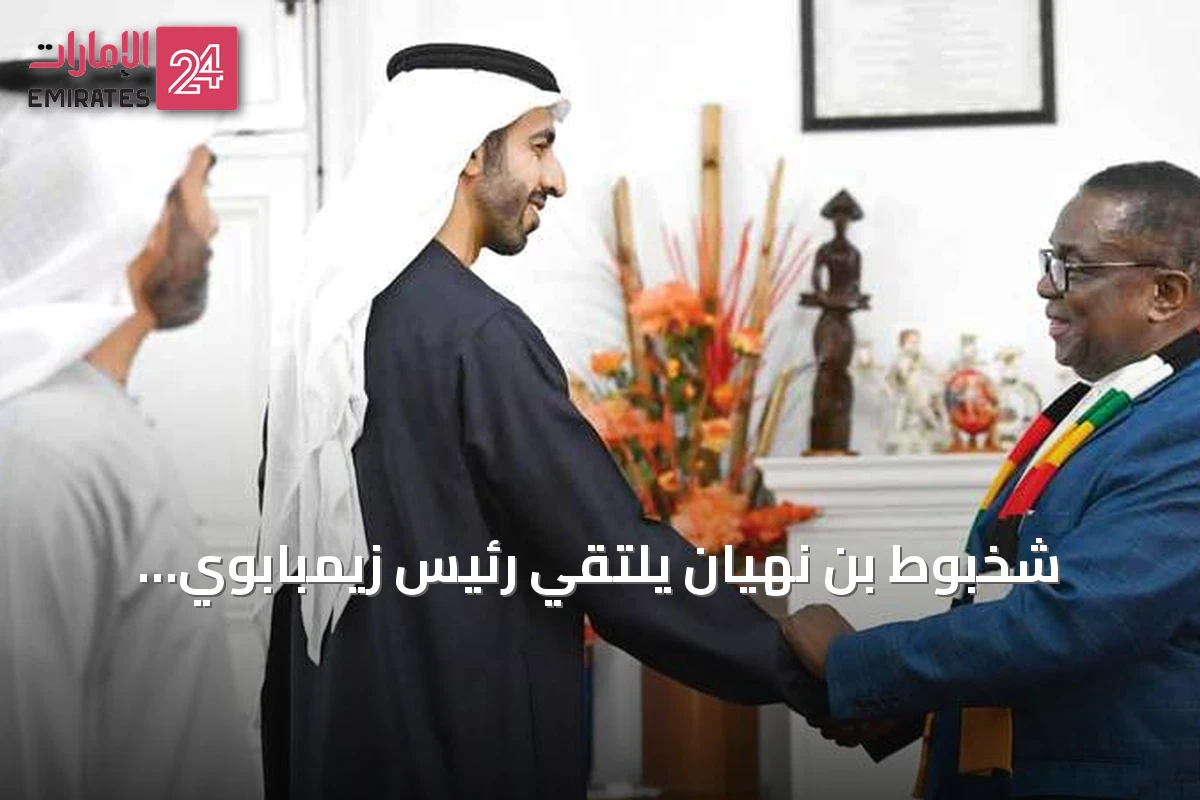 شخبوط بن نهيان يلتقي رئيس زيمبابوي ويبحثان تعزيز العلاقات الثنائية