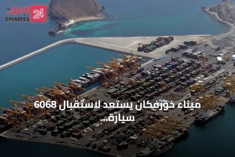 ميناء خورفكان يستعد لاستقبال 6068 سيارة كهربائية صينية في شحنة قياسية عبر خط بحري جديد