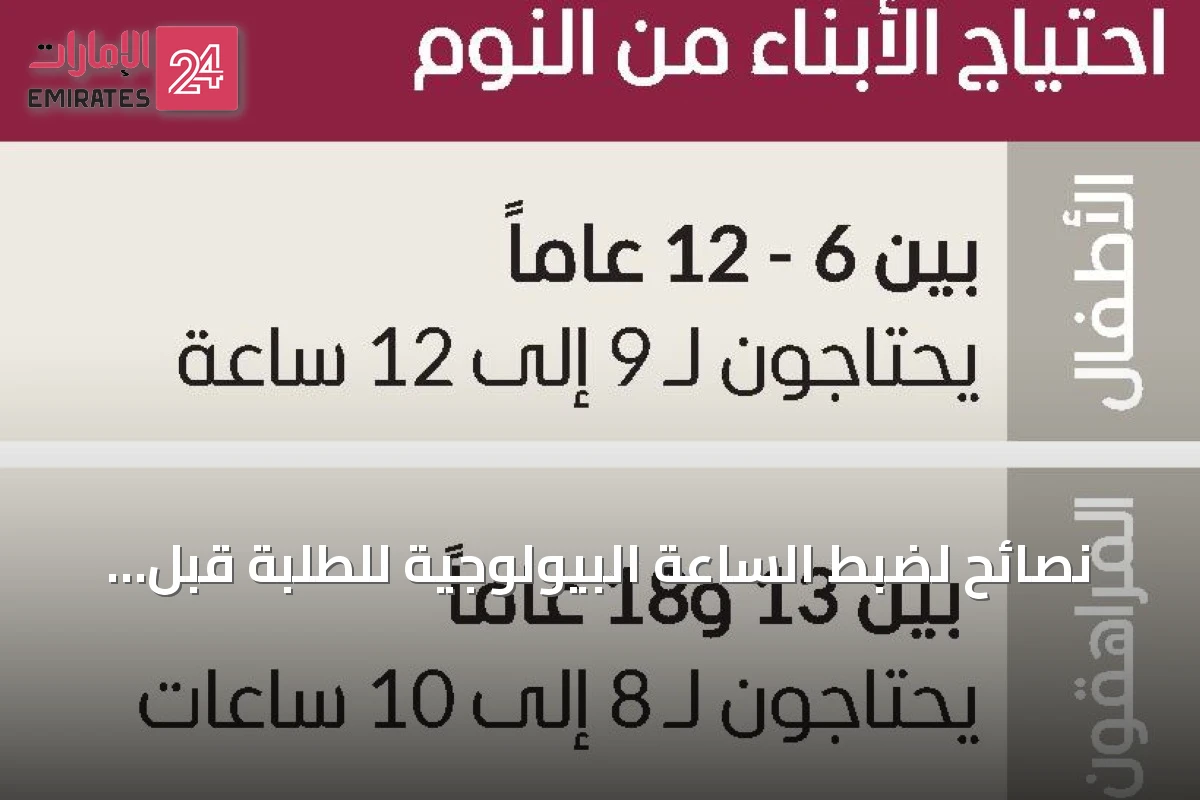 نصائح لضبط الساعة البيولوجية للطلبة قبل انطلاق العام الدراسي