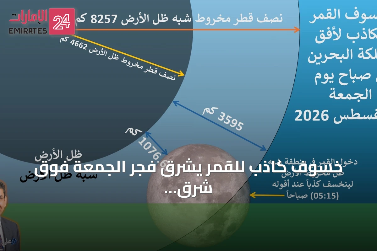 خسوف كاذب للقمر يشرق فجر الجمعة فوق شرق الوطن العربي وغربه