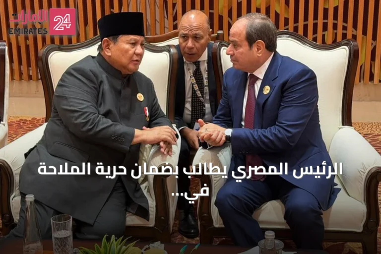 الرئيس المصري يطالب بضمان حرية الملاحة في الممرات البحرية العالمية على هامش قمة بريكس