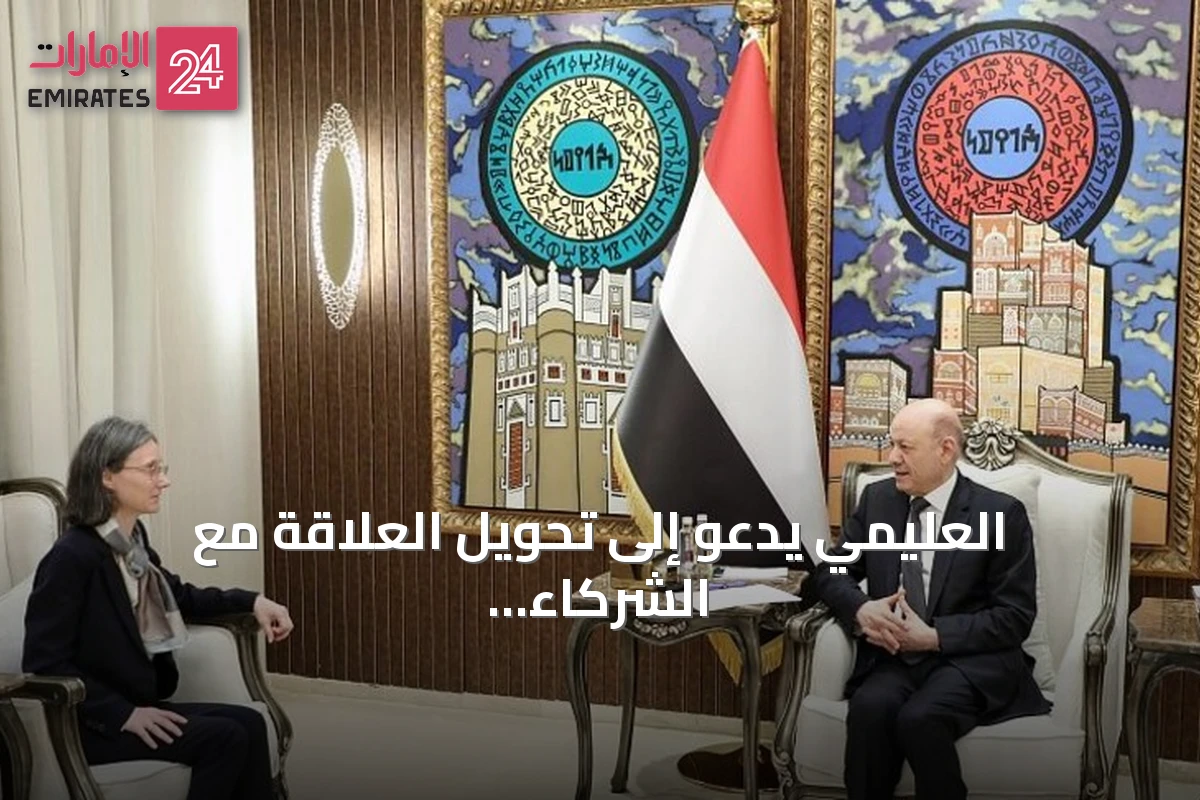 العليمي يدعو إلى تحويل العلاقة مع الشركاء الدوليين إلى شراكة استراتيجية تشمل الأمن وحماية الموانئ