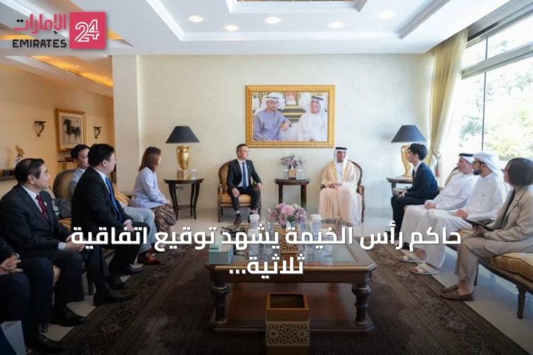 حاكم رأس الخيمة يشهد توقيع اتفاقية ثلاثية لتطوير حلول التنقل الجوي المتقدم