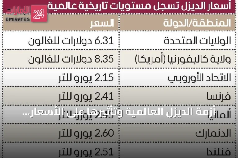 أزمة الديزل العالمية وتأثيرها على الأسعار والسياسات