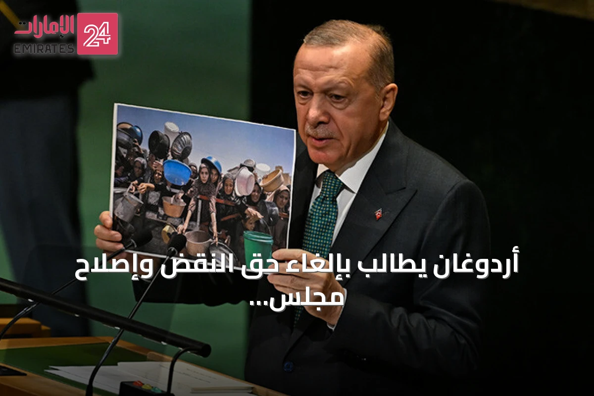 أردوغان يطالب بإلغاء حق النقض وإصلاح مجلس الأمن الدولي
