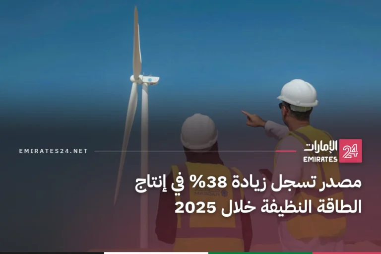 مصدر تسجل زيادة 38% في إنتاج الطاقة النظيفة خلال 2025