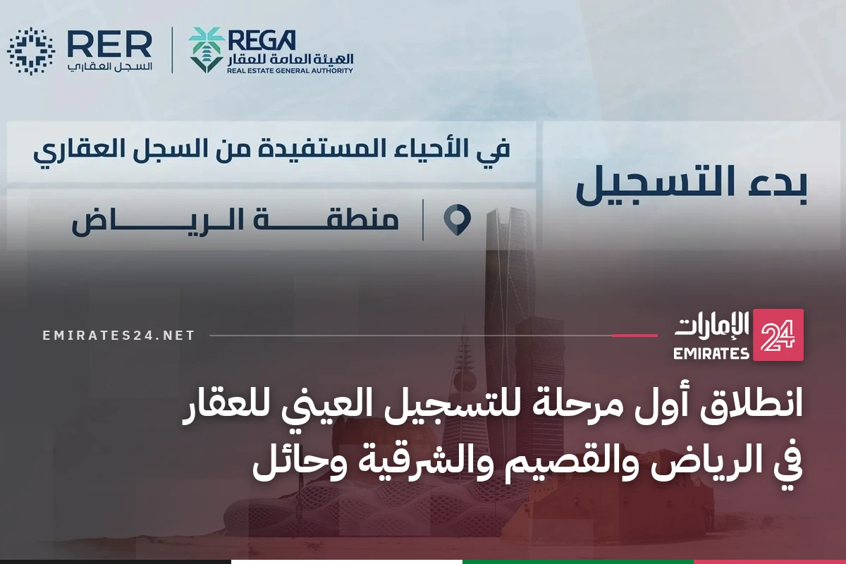 انطلاق أول مرحلة للتسجيل العيني للعقار في الرياض والقصيم والشرقية وحائل